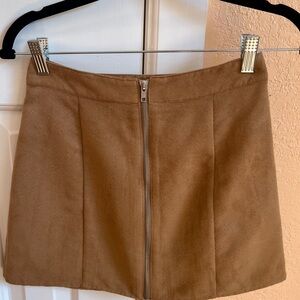 F21 Tan Suede Mini Skirt